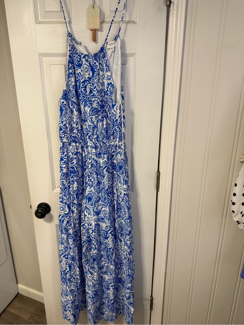 Anniewear Blue & White Floral Wide Leg Jumpsuit Size Small NWOT